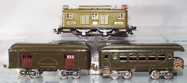 LIONEL TRAIN SET: std ga, 8 loco, rewheeled, 32 baggage, 36 obsv, C5.