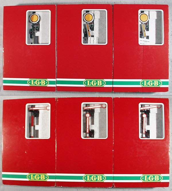 6 LGB SIGNALS: G ga, 2 #5093, 5091, 2 #5094, 5092, orig boxes minor wear, C7-9.