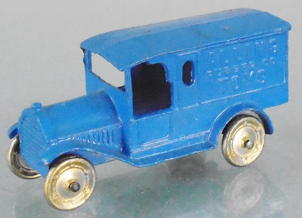 TOOTSIETOY 4630 ALLING TOYS RUBBER CO VAN: blue, 1 rear fender chipped, C8.
