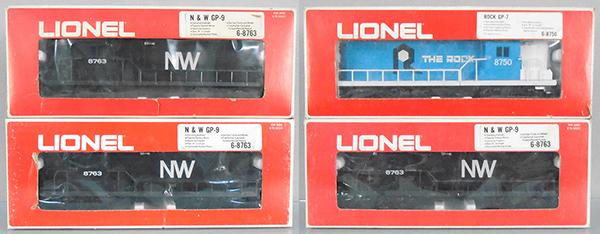 4 LIONEL GP9 DIESELS (1 of 1)