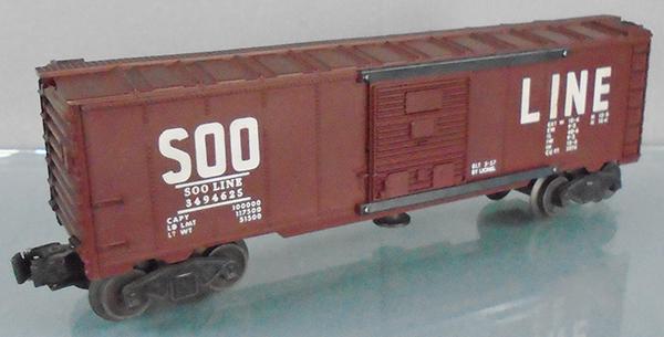 LIONEL 3494-625 SOO LINE BOX CAR: O ga, C8.