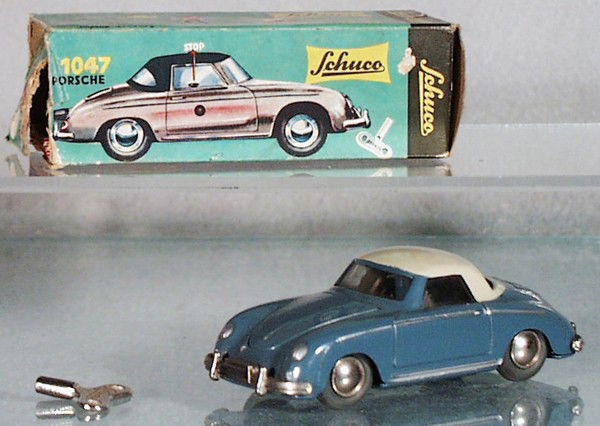 SCHUCO 1047 PORSCHE SPEEDSTER MICRO RACER: blue & cream, clockwork working, orig issue, orig box minor wear, C7-8.