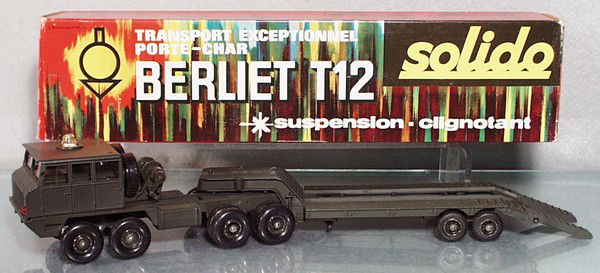 SOLIDO 211 BERLIET TANK TRANSPORTER: orig box minor wear, C8-9.