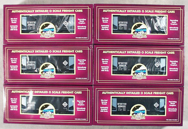 MTH 20-90140 ERIE HOPPER SET: O ga, contains 20-90140 B through G, orig boxes & inserts minor wear, 1 box flap torn, C9-10.