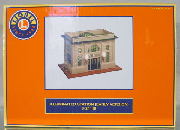 LIONEL 34117 TERRACE & STATION SET: 34118 Station, 34119 Terrace, early versions, orig boxes & inserts, C9-10.