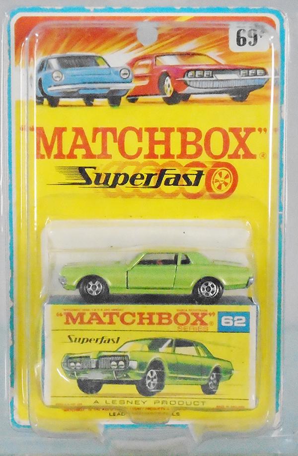 MATCHBOX SUPERFAST 62A1 COUGAR BLISTER PACK: factory sealed on orig card, card has minor wear, C10.