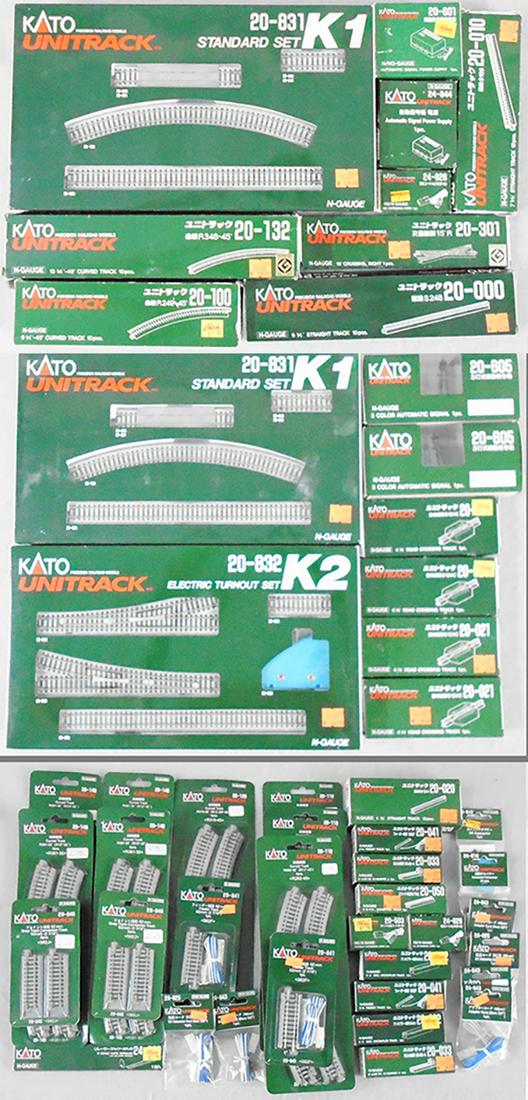 KATO UNITRACK ACCESSORIES: N ga, 20-832, 2 #20-831, 2 #20-605, 20-000, 20-100, 20-132, 20-301, 20-010, 20-090, 20-020, 4 #20-045, 3 #20-110, 20-120, 3 #20-140, 20-501, 2 #20-033, 2 #20-041, 20-050, 2 #20-032, 2 #20-041, 20-601,
