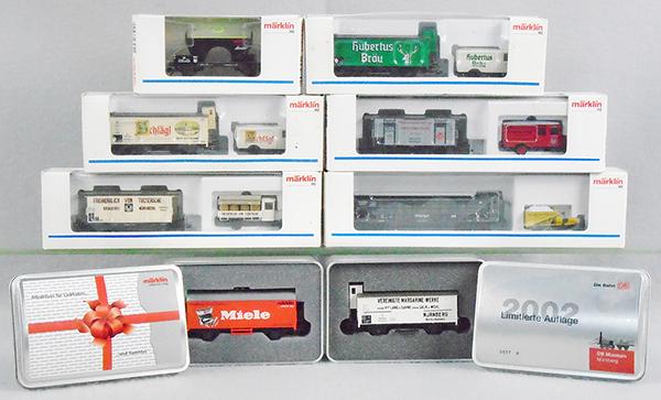 MARKLIN MUSEUM & INSIDER CARS: HO ga, 46582, 94035, 94034, Museum 1999, 94059, Museum 2000, Miele box car, 2002 box car, orig boxes & inserts minor wear, C8-9.