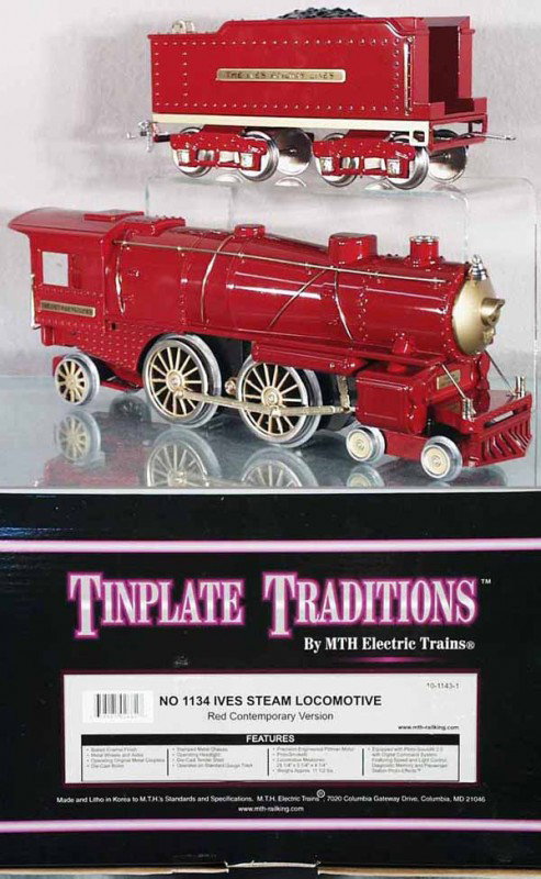 MTH IVES NATIONAL LTD TRAIN SET: std ga, 10-1143-1 loco w/cars 10-1144A, B, C & D, orig boxes & inserts minor wear, C9-10.
