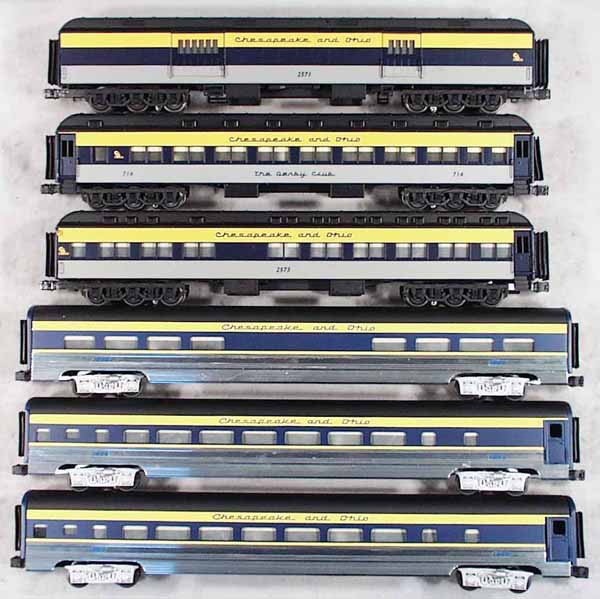 6 C&O COACHES: O ga, Lionel & Weaver, the 3 Weaver cars are customized, C7-8.
