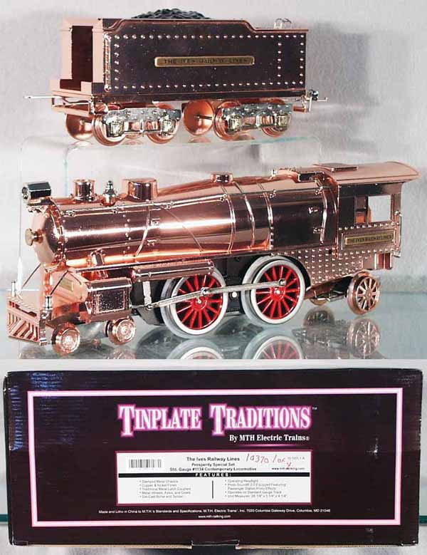 MTH IVES PROSPERITY SPECIAL TRAIN SET: std ga, 10-1201-1A loco, w/cars 10-1201B, C & D, 10-5025, orig boxes & inserts minor wear, C9-10.