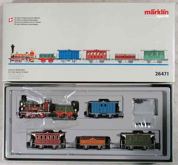 MARKLIN 26471 SWISS TRAIN SET: HO ga, orig box & insert, C9-10.