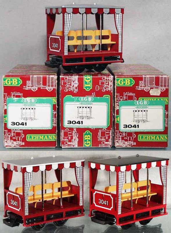 3 LGB 3041 COACHES: G ga, minor wear on running boards, orig boxes & inserts, C8.