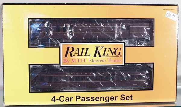 MTH 30-6964 PRR 4-CAR MADISON SET: O ga, orig box & insert minor wear, C8-9.