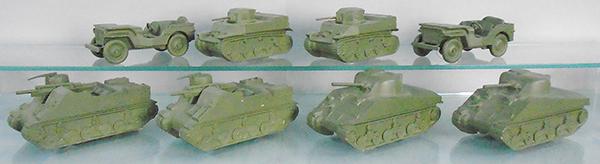 8 DALE MODEL ARMY VEHICLES (1 of 2)