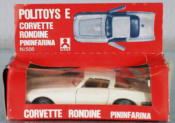 POLITOY 556 CORVETTE RONDINE: white, orig box worn, C8-9.