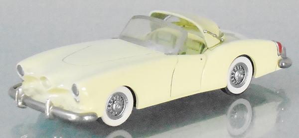 TRUE DIMENSIONS 161 1954 KAISER DARRIN: white metal, yellow satin, 185 of 435, orig box minor wear, C8.