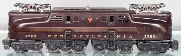LIONEL 2360 PRR GG1: O ga, stripes excellent, C8-9.