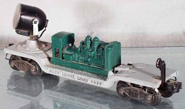 LIONEL 6520 GENERATOR CAR: O ga, w/green generator, C7.