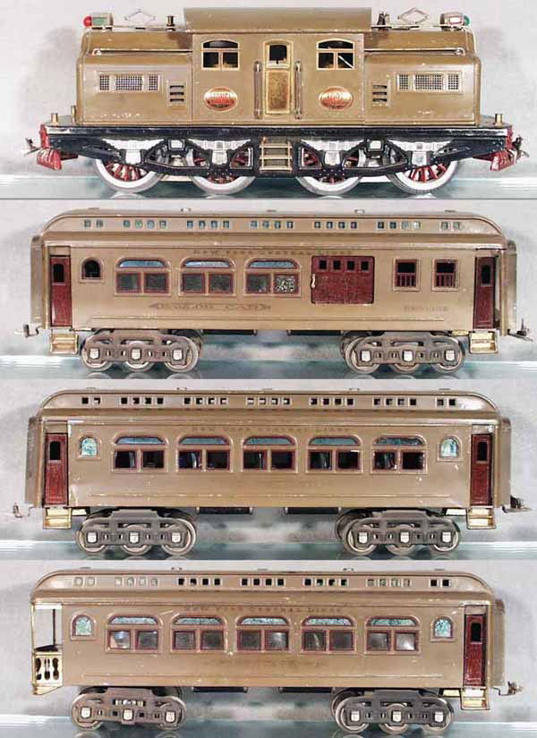 LIONEL TRAIN SET: std ga, 402E loco, 419 combine, 418 Pullman, 490 obsv, mojave, C4-6.