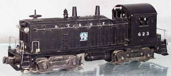 LIONEL 623 NW2 SWITCHER: O ga, decal chipped on 1 side, C6-7.