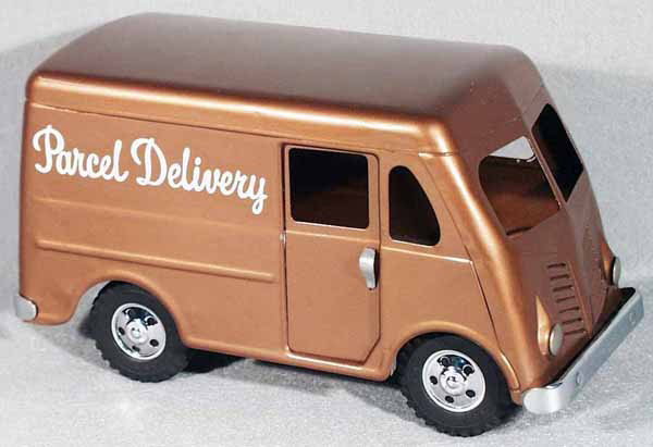 TONKA 750 PARCEL DELIVERY VAN: painted pressed steel, 12" long, professional restoration, C8-9.
