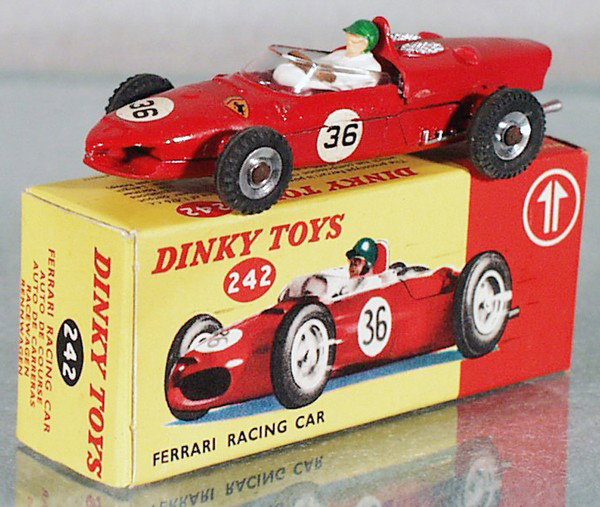 DINKY 242 FERRARI RACER: minor wear to side number decals, orig box, C8.