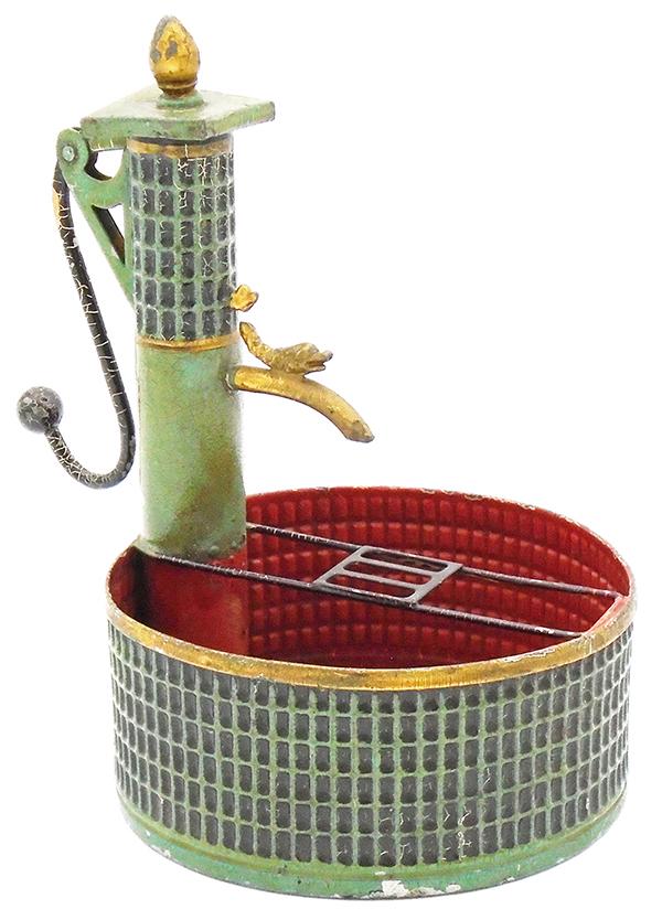 MARKLIN 8640 FOUNTAIN: handpainted tin, 7 1/4 in tall, some alligatoring, C7-8.