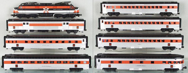 MTH 20-2197 NH TRAIN SET: O ga, 20-2195A NH EP5, w/20-6625 2-car pack, 20-2197B & C car sets, 20-6525 car, orig boxes, inserts & set box minor wear, C9.