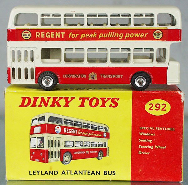 DINKY 292 LEYLAND ATLANTEAN BUS: 1 Regent decal has minor wear, orig box minor wear, C8-9.