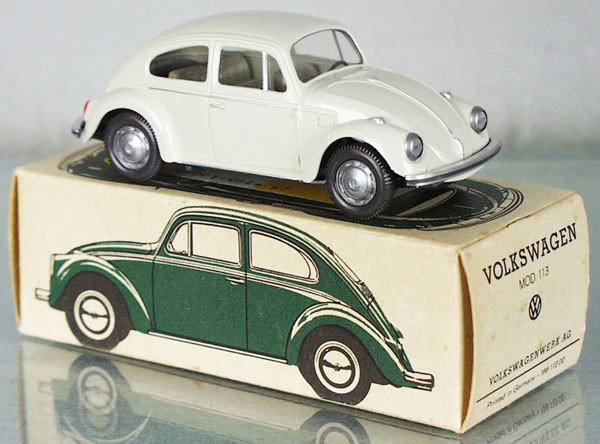 WIKING 113 VOLKSWAGEN BEETLE: plastic 4" long, orig box, C9-10.