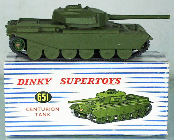 DINKY 651 CENTURION TANK: paint worn off small patch by 1 front fender, orig box & insert, C8-9.