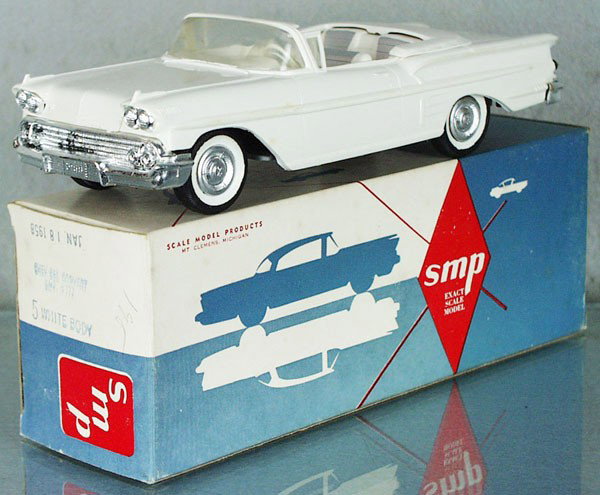 SMP CHEVROLET IMPALA CONVERTIBLE PROMO: white, friction working, w/interior, minor body warp, orig box, C7.