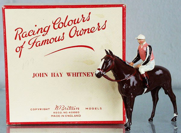 BRITAINS RACING COLOURS JOHN HAY WHITNEY: orig box minor wear, C8.