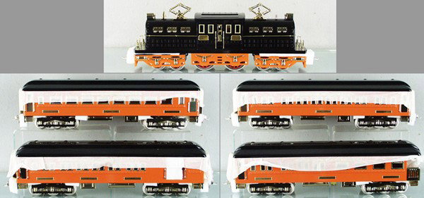 MTH IVES OLYMPIAN TRAIN SET: std ga, 10-1164-1A electric loco w/10-1164B combine, 10-1164C coach, 10-1177 diner, 10-1164D obsv, orig boxes & inserts, C9-10.