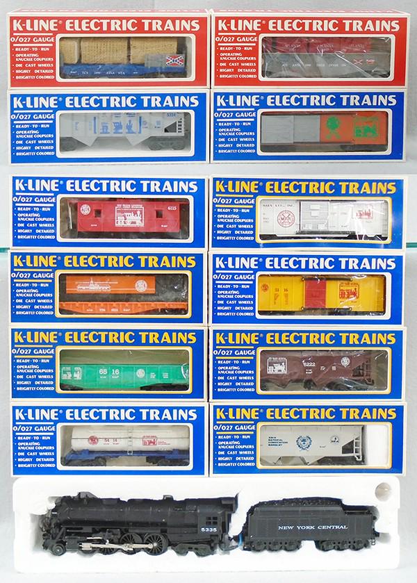 K-LINE TRAIN MUSEUM TRAIN SET: O ga, 5335 NYC Hudson loco & tender, die cast, w/cars 6523, 5714-1896, 6419, 5116-1986, 6222, 5414-1986, K6516, 6615, 6630, 5314-1986, BLT6-87, 6115-1986, orig boxes minor wear, C8-9.