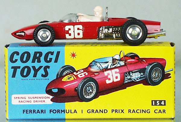 CORGI 154 FERRARI F1 GRAND PRIX RACER: 1 number decal chipped, orig box, C9.