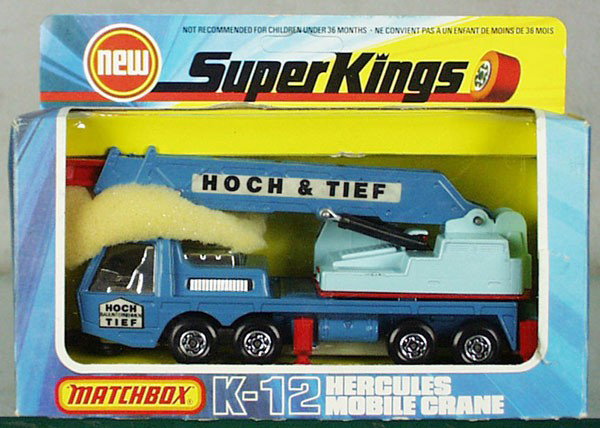 MATCHBOX K12C3 HERCULES MOBILE CRANE: orig box minor wear, C9-10.