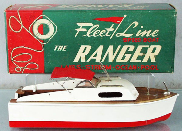 FLEETLINE K&O 251 RANGER SPEED BOAT: wood, 12" long, orig box minor wear, C8.