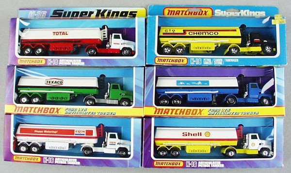 6 MATCHBOX SUPER KING K16 TRUCKS: all different, orig boxes, some have minor wear, C9-10.
