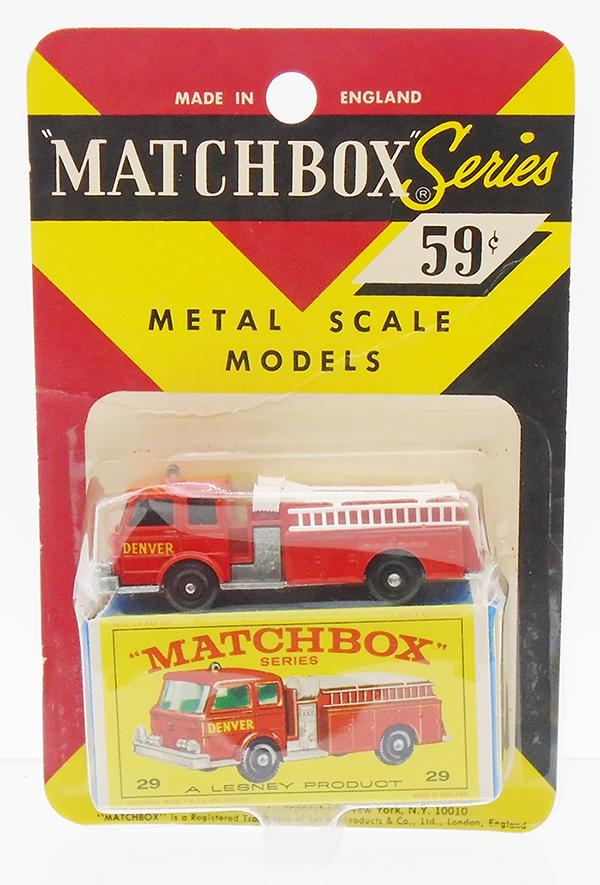MATCHBOX 29C1 FIRE PUMPER BLISTER PACK: factory sealed on card, card has partial fold, C10.