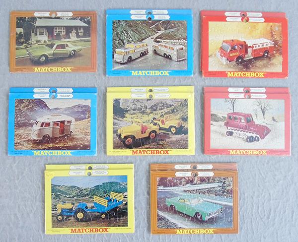 15 MATCHBOX PUZZLES: 62, 2 #66, 2 #29, 2 #72, 2 #35, 2 #31, 2 #34, 2 #39/40, minor wear, some are factory sealed, C9-10.