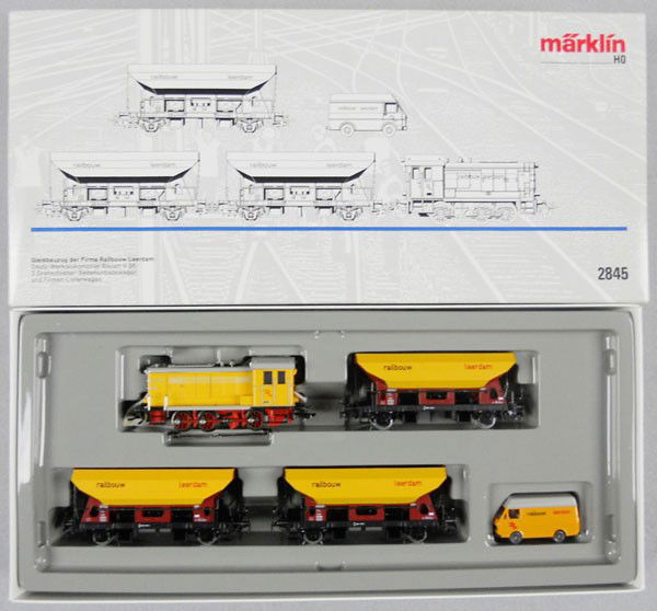 MARKLIN 2845 TRAIN SET: HO ga, w/Wiking van, orig box & insert, insert top yellowed, C9-10.