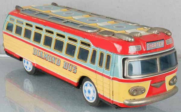 YONEZAWA DIAMOND BUS: litho tin, friction working, 15" long, C7-8.