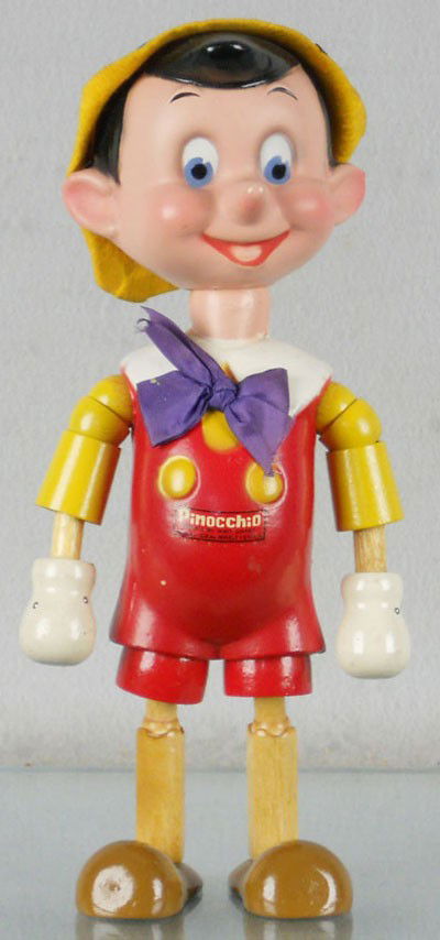 IDEAL PINOCCHIO: painted wood & composition, w/felt hat, 11" tall, C7-8.