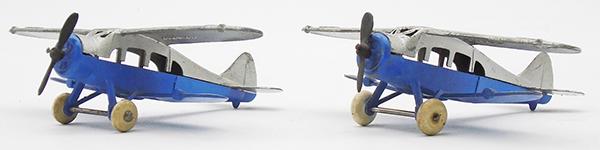 2 TOOTSIETOY 718 WACO BOMBERS: both have US Navy on wings, both have warped wings, C5-6.