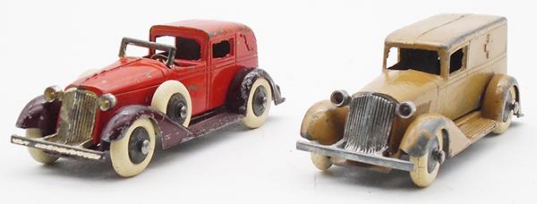 2 TOOTSIETOY GRAHAMS: 616 Town Car, red & brown, 809 Ambulance, tan, C5.