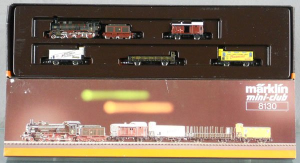 MARKLIN MINI-CLUB 8130 FREIGHT SET: Z ga, Prussian, orig box & insert, C9-10.