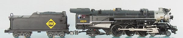 LIONEL 28067 ERIE PACIFIC LOCO & TENDER: 0 ga, w/TMCC & RailSounds, Dyna Chuff Tower Com & Crew Talk, orig box & inserts, minor wear, C9.