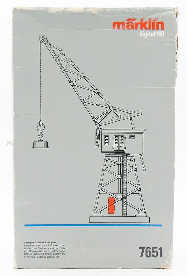 MARKLIN 7651 DIGITAL MAGNETIC CRANE: H0 ga, orig box & insert worn, insert cracked, C8.